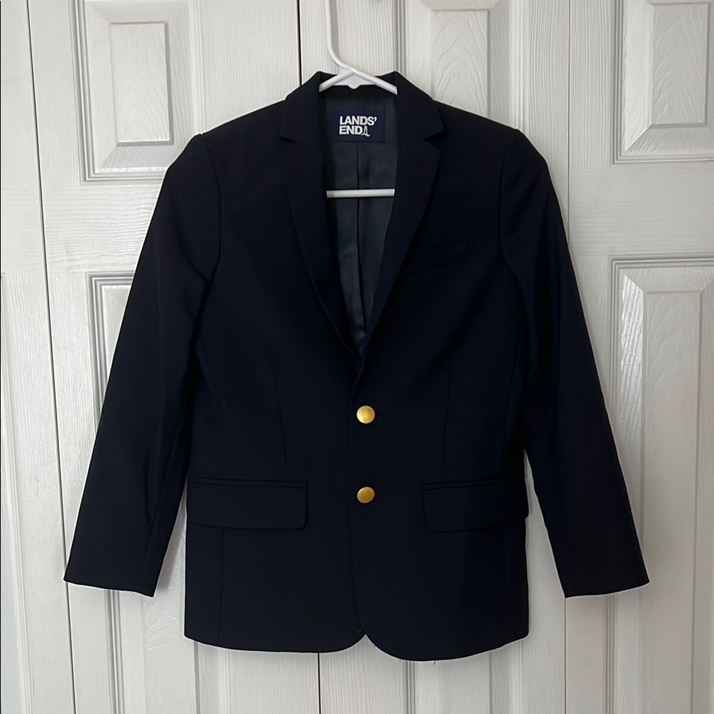 Lands' End Navy Blazer with Gold Accents